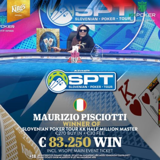 Maurizio Pisciotti zmagovalec Slovenian Poker Tour Half Million Master za 83.250 €