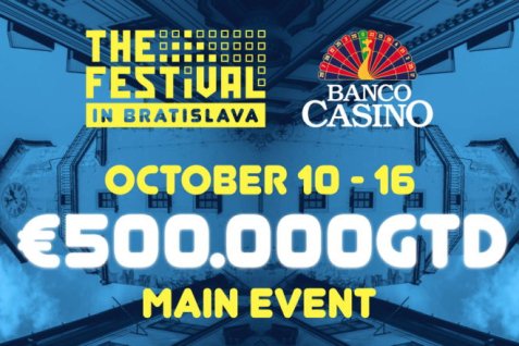 Kvalificiraj se na poker Festival v Bratislavi s 500.000 € GTD glavnim turnirjem